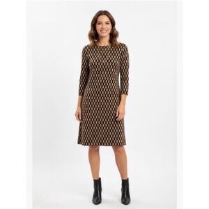 Vivienne Tam Black and Tan Patterned Dress-8